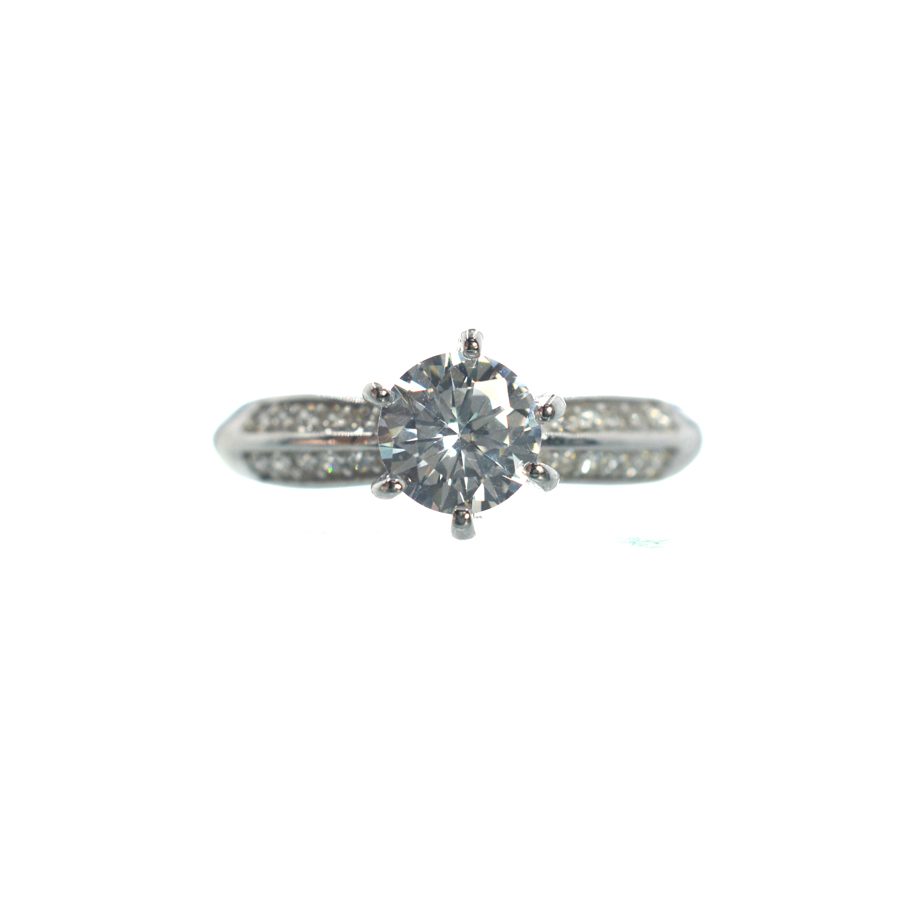 Ασημένιο 925 μονόπετρο δαχτυλίδι με λευκό ζιργκόν