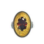 Επιχρυσωμένο 925 σκαλιστό δαχτυλίδι με ζιργκόν