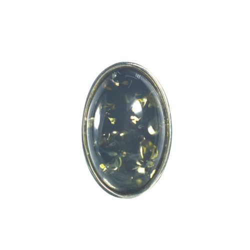 Ασημένιο 925 δαχτυλίδι με πράσινο κεχριμπάρι Κολομβίας