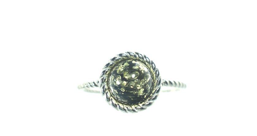 Ασημένιο 925 δαχτυλίδι με κεχριμπάρι Κολομβίας