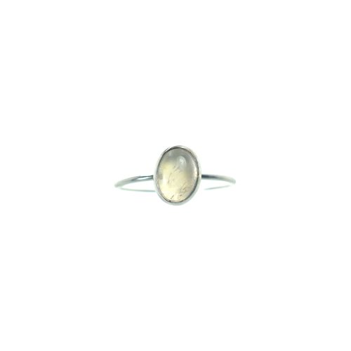 Ασημένιο 925 μονόπετρο δαχτυλίδι με χαλαζία