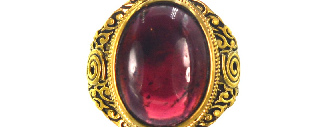 Επιχρυσωμένο 925 δαχτυλίδι με γρανάδα