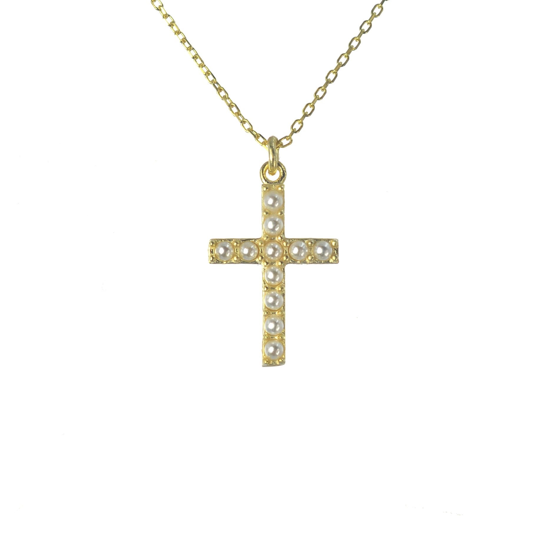 Επιχρυσωμένος 925 σταυρός με μαργαριτάρια