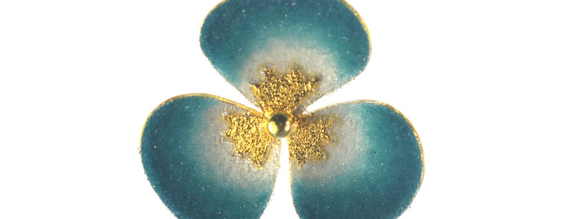Επιχρυσωμένο 925 μενταγιόν λουλούδι με πετρόλ νανοκρύσταλλα